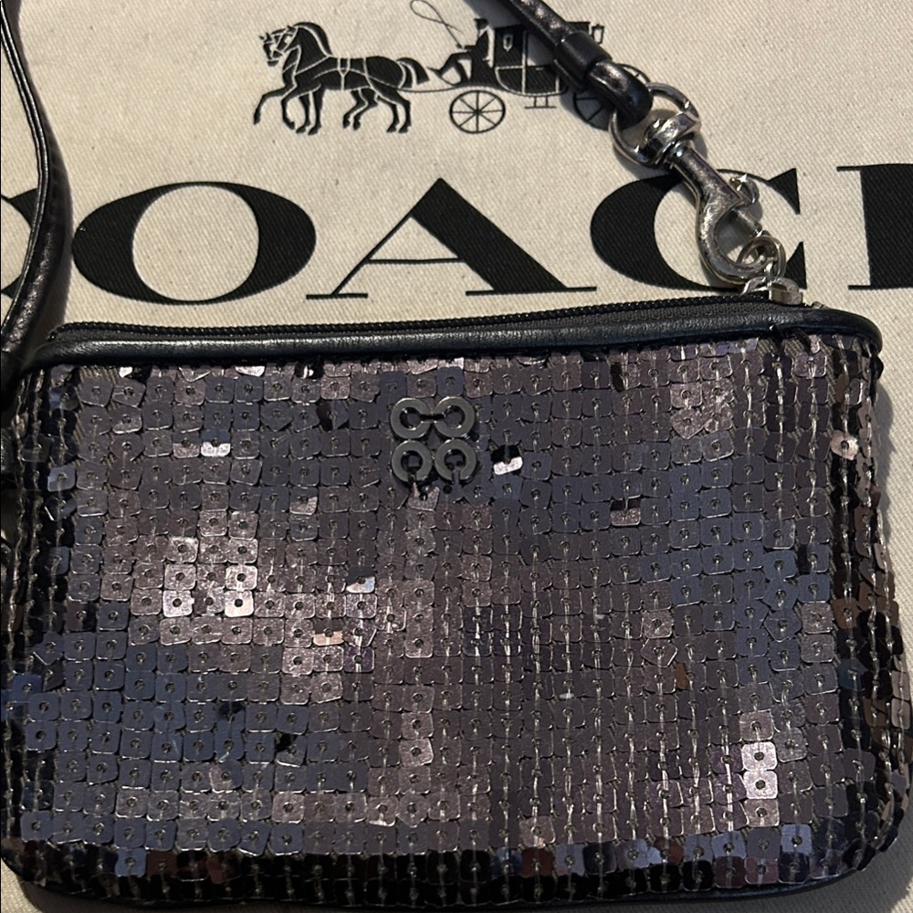 Coach Sequin Wristlet No Callouts EUC